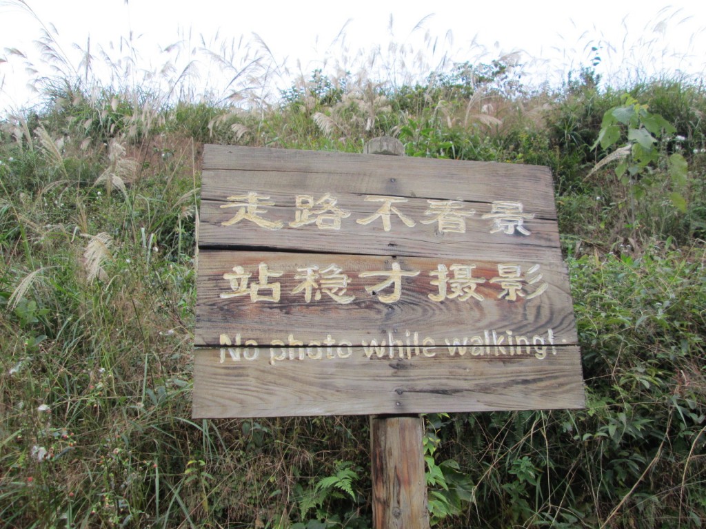 No photography while walking! (seen in Xizhai)