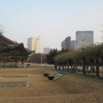 A mix of old and new: Deoksugung palace and high rise buildings in the background