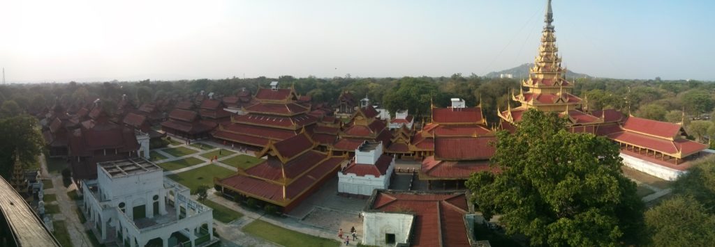 Panorama du palais de Mandalay, Myanmar