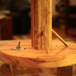 Applewood table lamp closeup