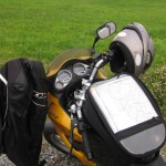 The motocycle's instrument panel and map reader. My only companions on the road.